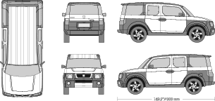Honda element vehicle wrap template #5