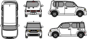 Nissan cube vehicle wrap template #7