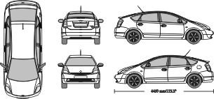 Toyota prius vector template