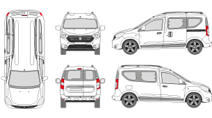 Cargo vehicle Dacia Dokker vector template Stock Vector