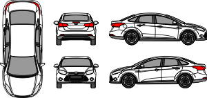 2013 Ford Focus ST (MKIII) Vector Template - Pixelsaurus