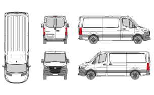 Как сделать спринтер. Mercedes Benz Sprinter 2001 габариты. Mercedes Sprinter 2021 чертеж. Sprinter Mercedes 2020 габариты. Mercedes Sprinter 2001 высота кузова.