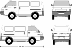 Схема mitsubishi delica. Габариты Митсубиси л300. Л300 Мицубиси габариты. Митсубиси Делика л300 габариты. Митсубиси l 300 габариты.