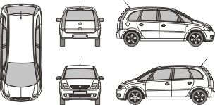 Opel Meriva vector drawing
