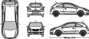 Templates - Cars - Opel - Opel Corsa D 3-Door