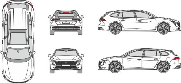 Peugeot 307 SW vector drawing