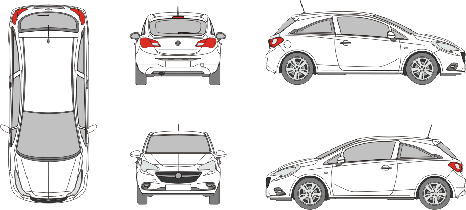 Templates - Cars - Opel - Opel Corsa D 3-Door