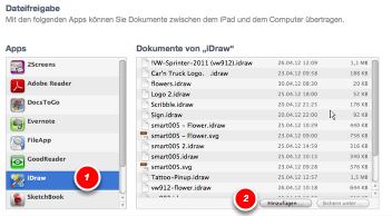 Transmit files to iPad using iTunes